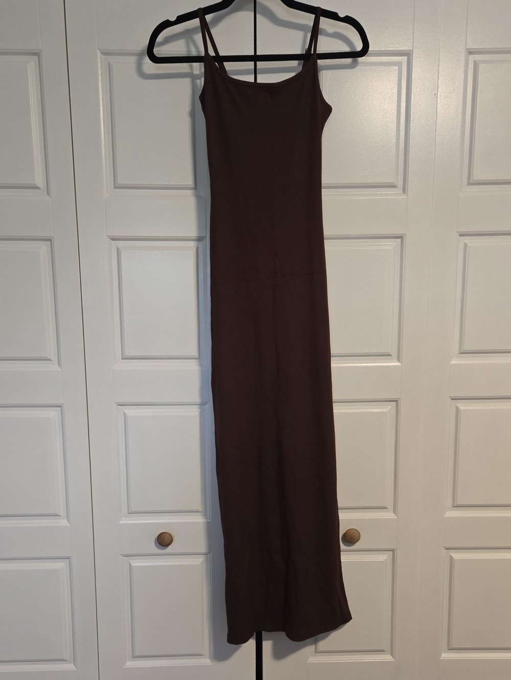 Brown Spaghetti Strap Maxi Dress